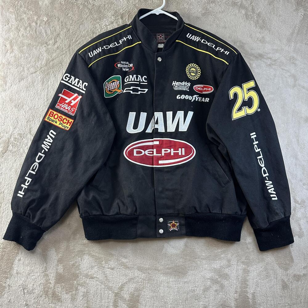 Vintage Hendrick Motorsports Jacket Mens XL Black NASCAR Racing JH Design 2000s